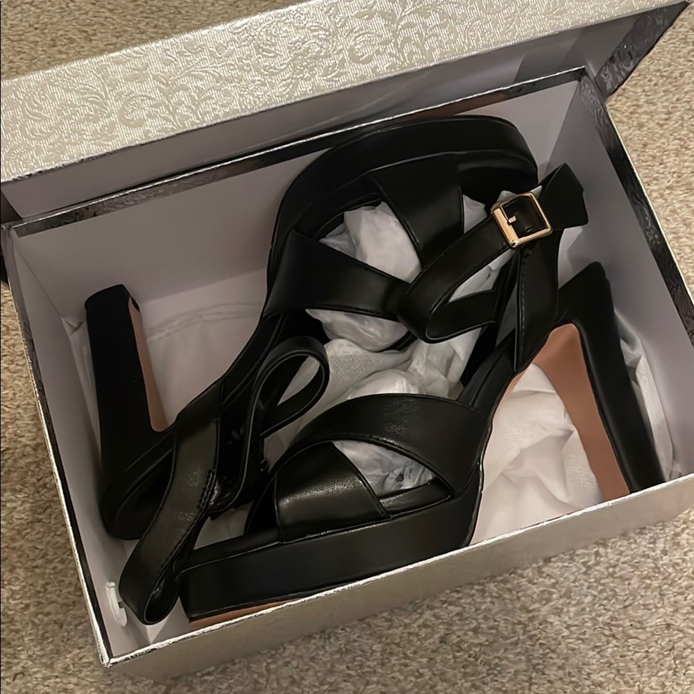 Elegant Black Strappy Heels